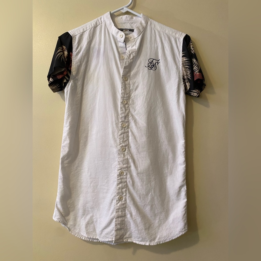 Siksilk women’s dress shirt with accent sleeves size XS